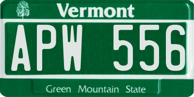 VT license plate APW556