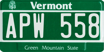 VT license plate APW558