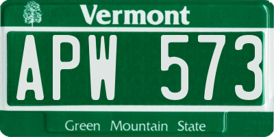 VT license plate APW573