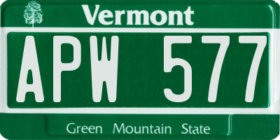 VT license plate APW577
