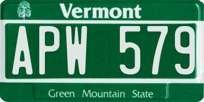 VT license plate APW579