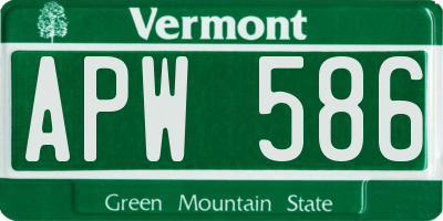 VT license plate APW586