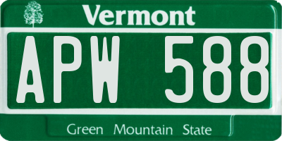 VT license plate APW588