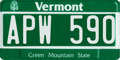 VT license plate APW590
