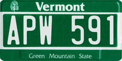 VT license plate APW591