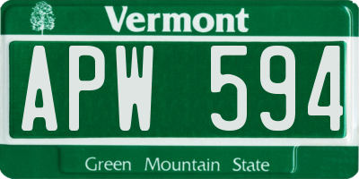 VT license plate APW594