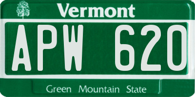 VT license plate APW620
