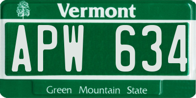 VT license plate APW634
