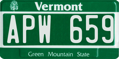 VT license plate APW659