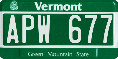 VT license plate APW677