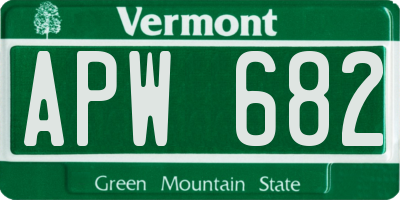 VT license plate APW682