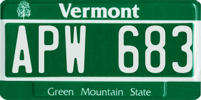 VT license plate APW683