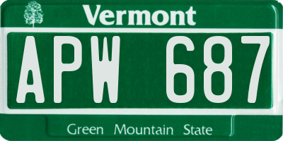 VT license plate APW687