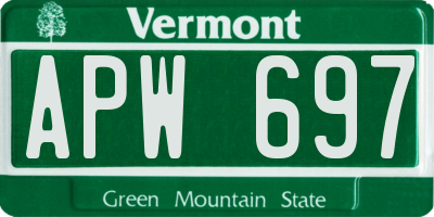 VT license plate APW697