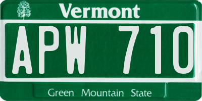 VT license plate APW710