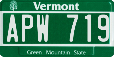 VT license plate APW719