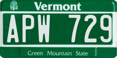VT license plate APW729