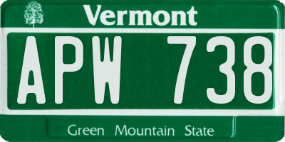 VT license plate APW738