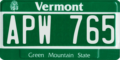 VT license plate APW765