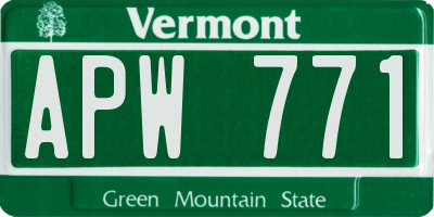 VT license plate APW771