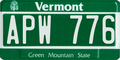 VT license plate APW776