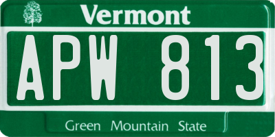 VT license plate APW813