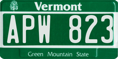 VT license plate APW823