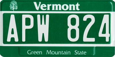 VT license plate APW824