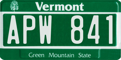 VT license plate APW841