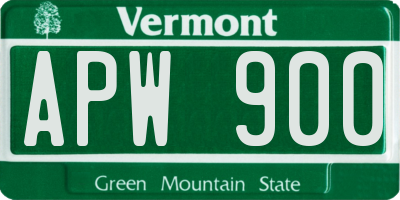 VT license plate APW900