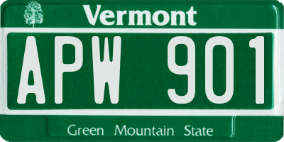VT license plate APW901