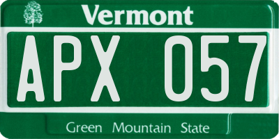 VT license plate APX057