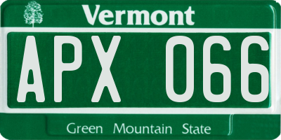 VT license plate APX066