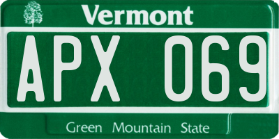 VT license plate APX069