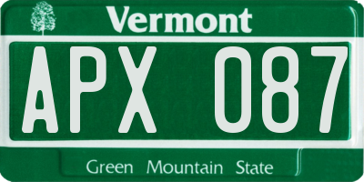 VT license plate APX087