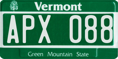 VT license plate APX088