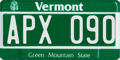 VT license plate APX090