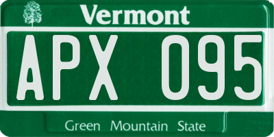 VT license plate APX095