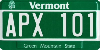 VT license plate APX101