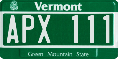 VT license plate APX111