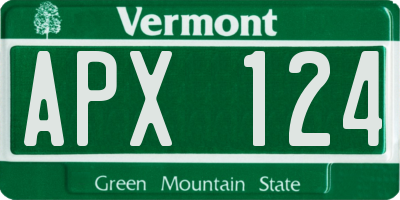 VT license plate APX124