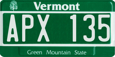 VT license plate APX135