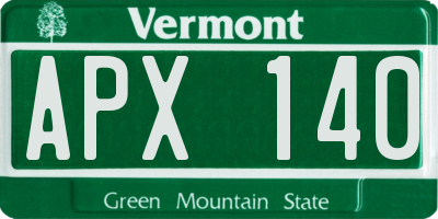 VT license plate APX140