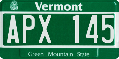 VT license plate APX145
