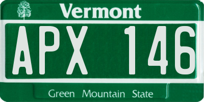 VT license plate APX146