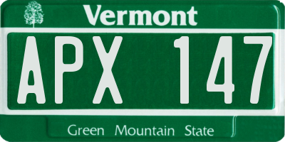 VT license plate APX147