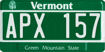 VT license plate APX157