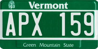 VT license plate APX159