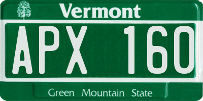 VT license plate APX160