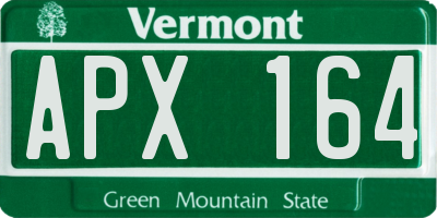 VT license plate APX164
